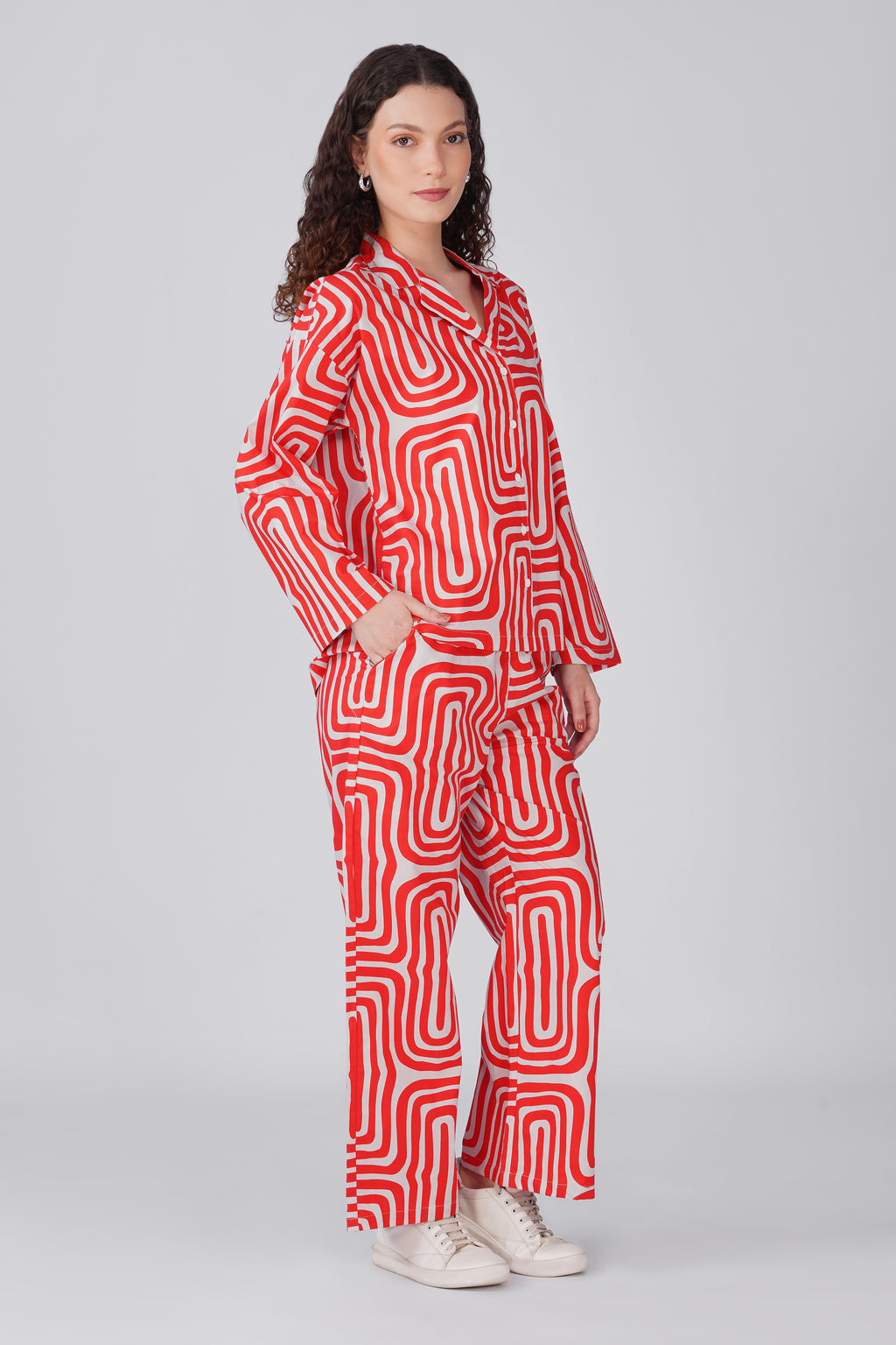 Red Maze Pajama Set