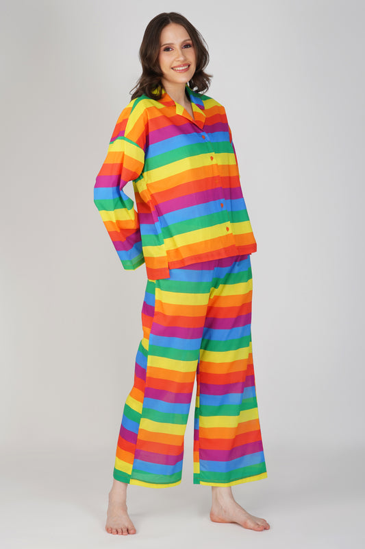 Pride Colorful Stripes Pyjama set - thebriefsstory