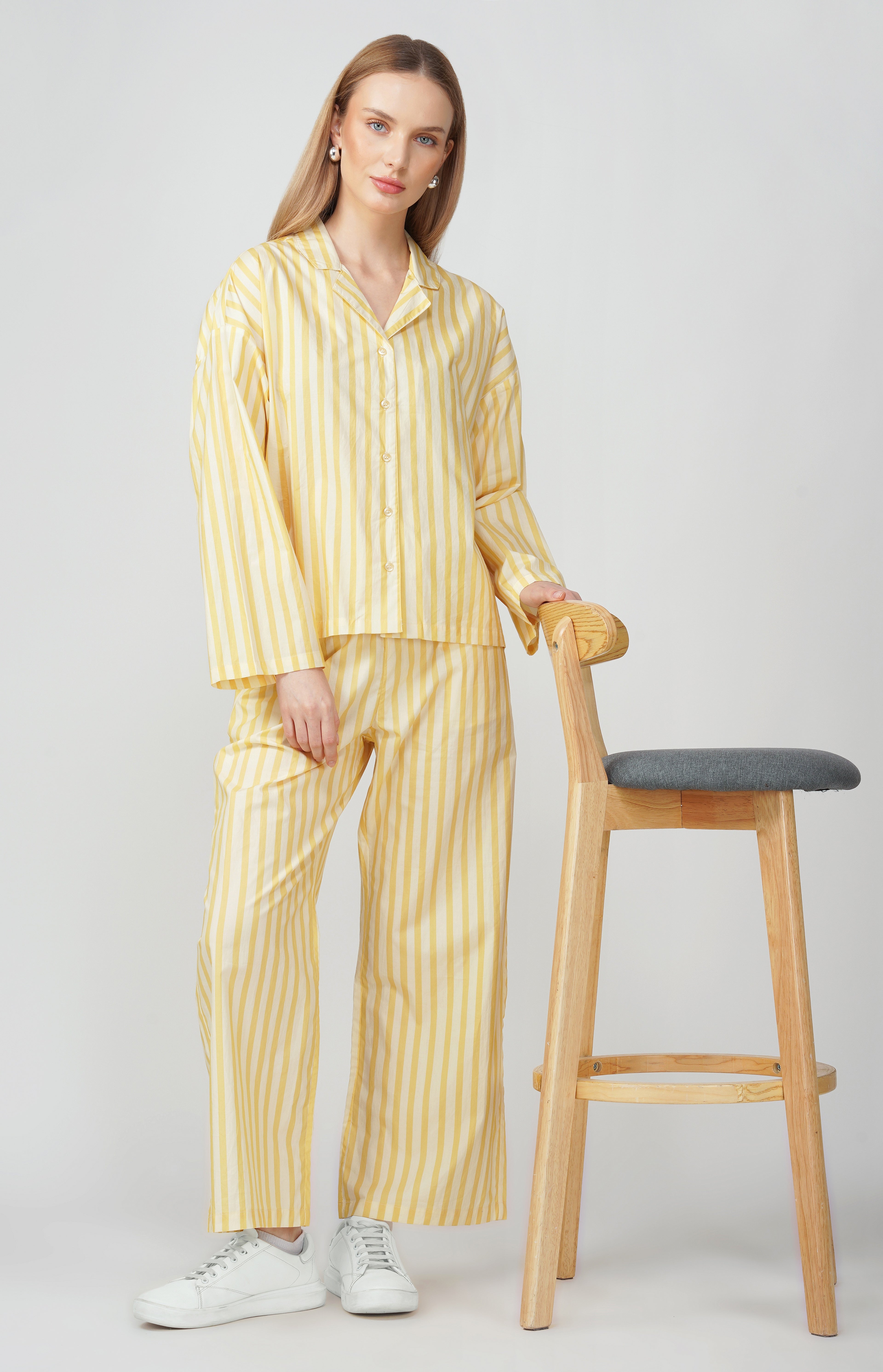 Yellow Stripes PJ Set - thebriefsstory