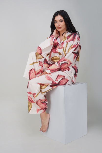 Big Pink Petal Pajama Set