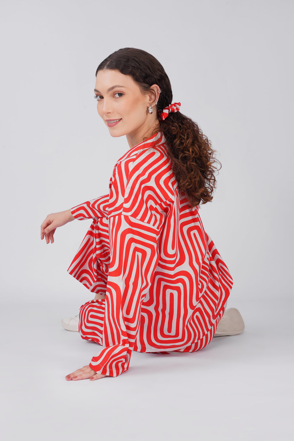 Red Maze Pajama Set