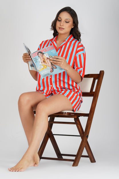 Classic Bold Stripes Shorts Set.