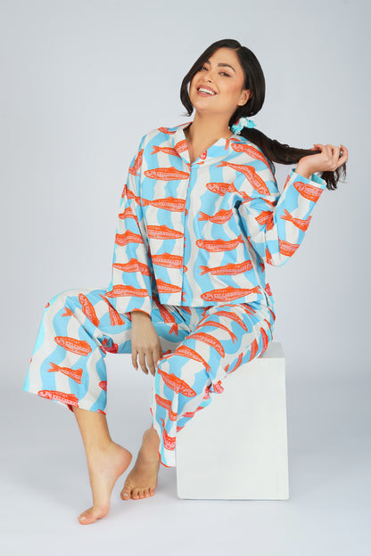 Fishy Wishy Waves Pajama Set