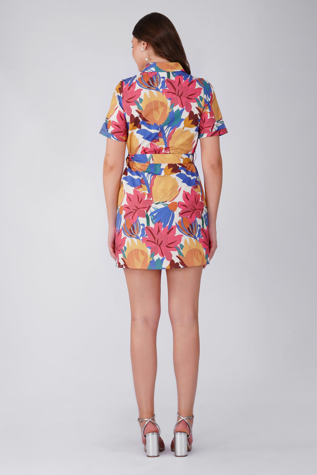 Multi Floral Soft Belted Dress