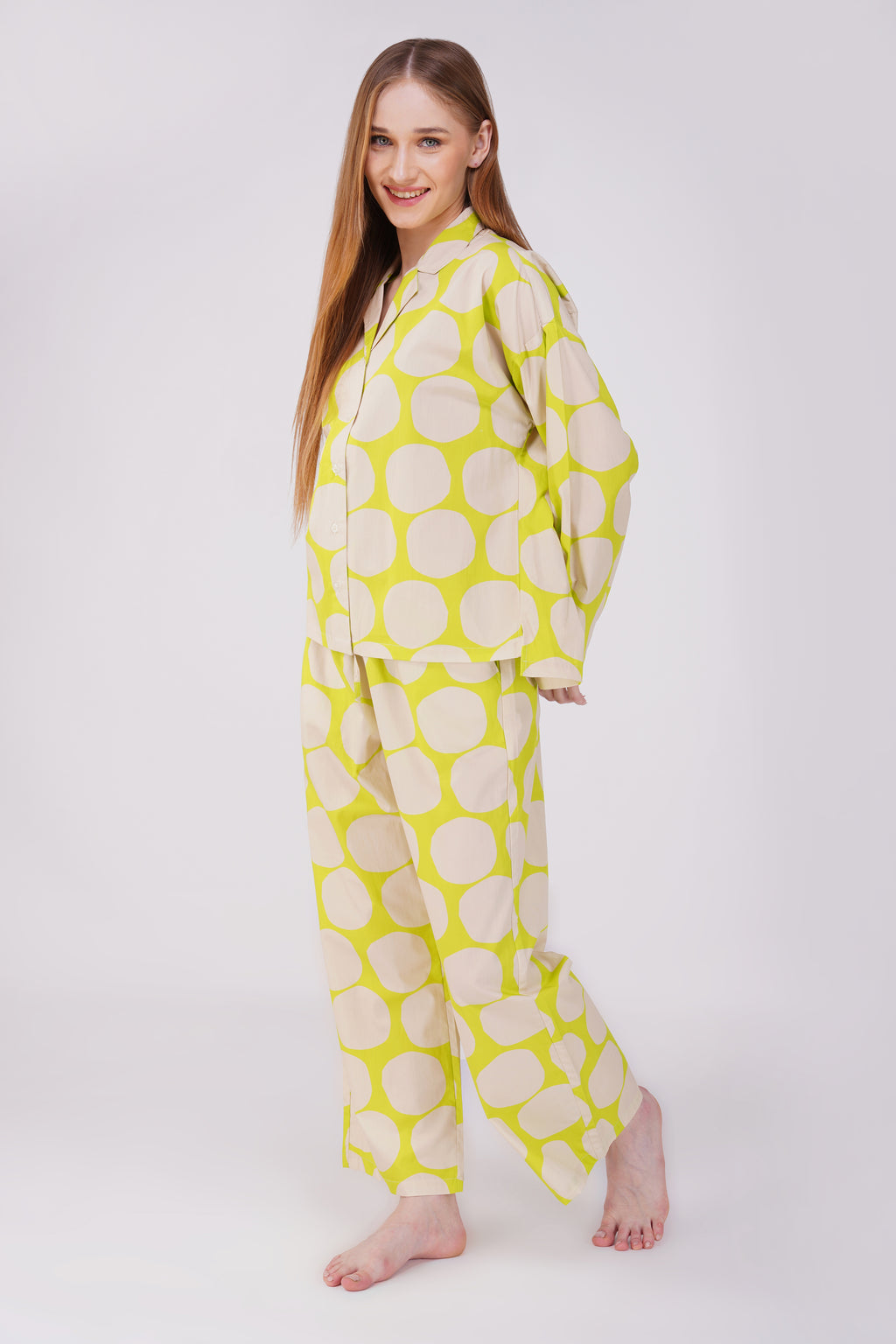 Lime Polka Pop Pajama Set - thebriefsstory