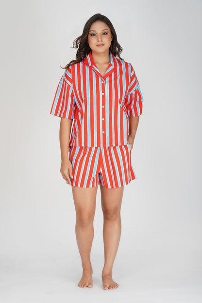 Classic Bold Stripes Shorts Set.