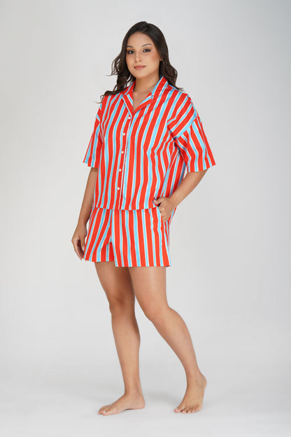 Classic Bold Stripes Shorts Set.