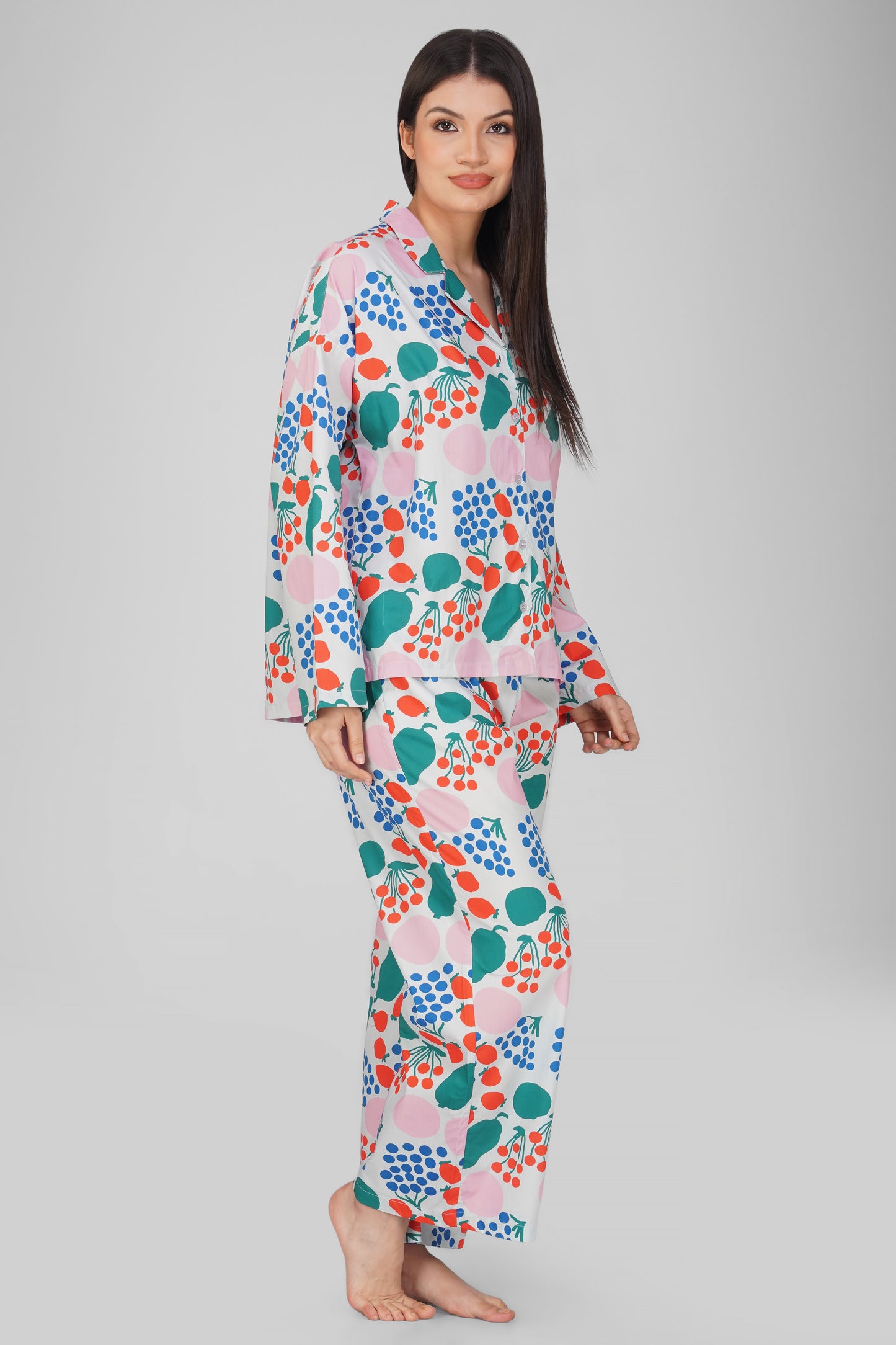 Cherry Print Cotton Nightsuits