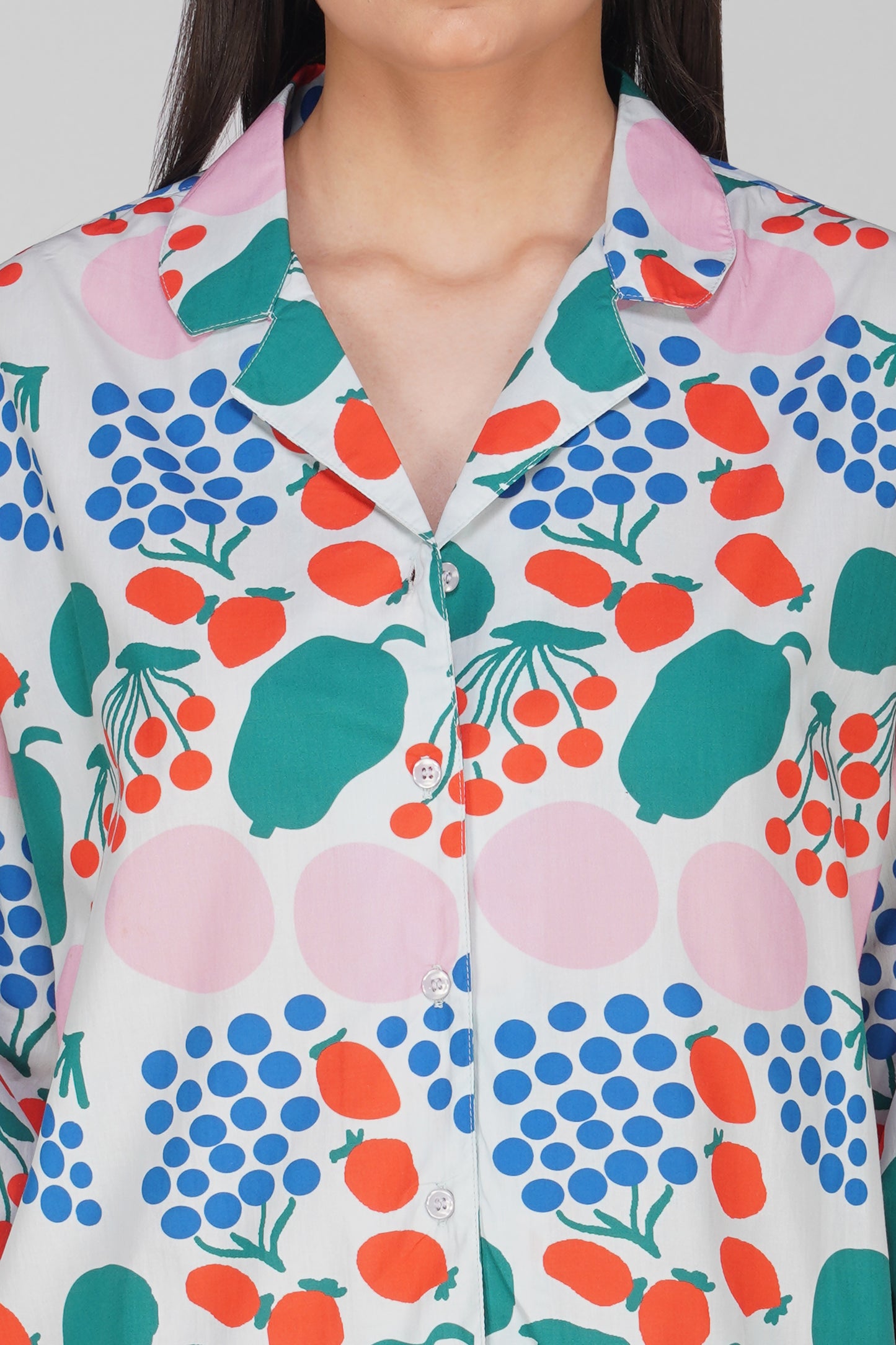 Cherry Print Cotton Nightsuits