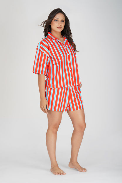 Classic Bold Stripes Shorts Set.