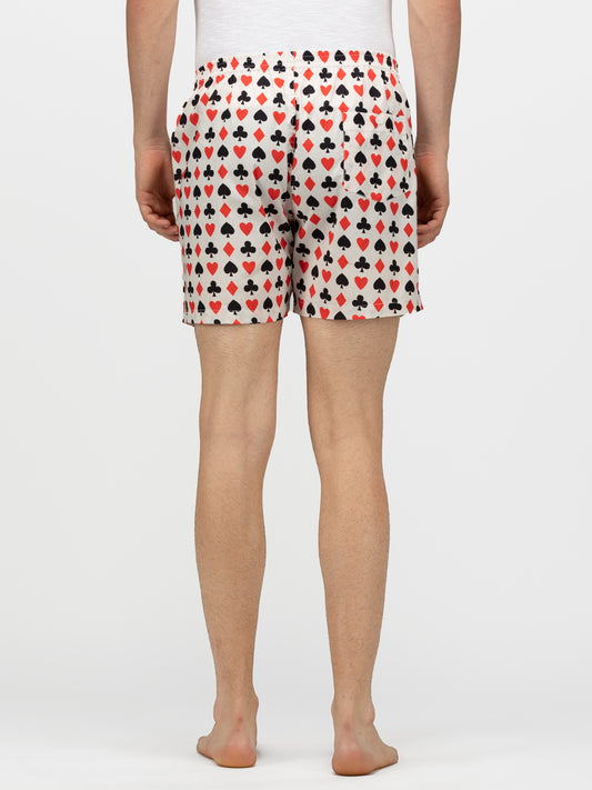 White Gamblers printed cotton boxers