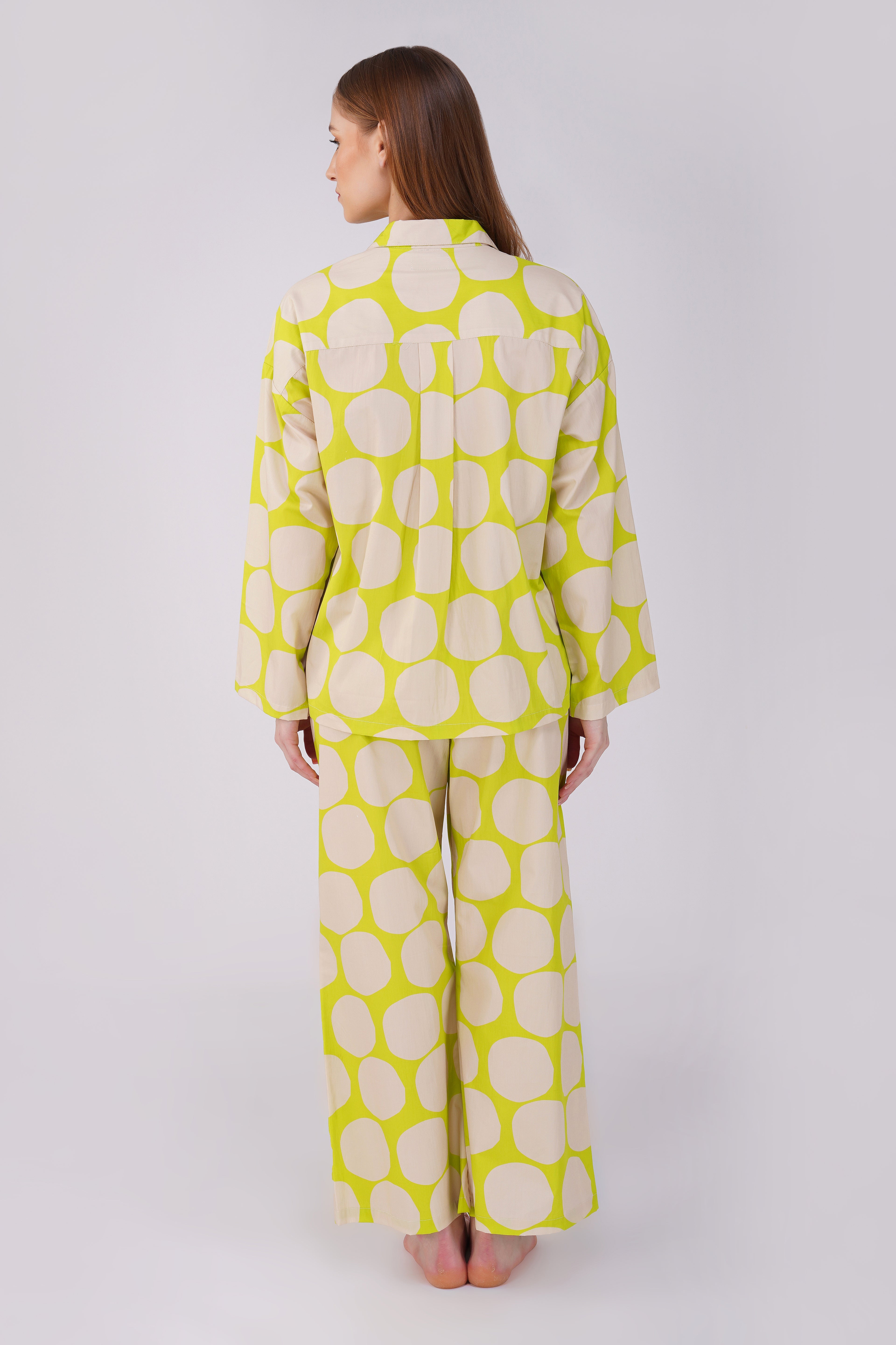 Lime Polka Pop Pajama Set - thebriefsstory