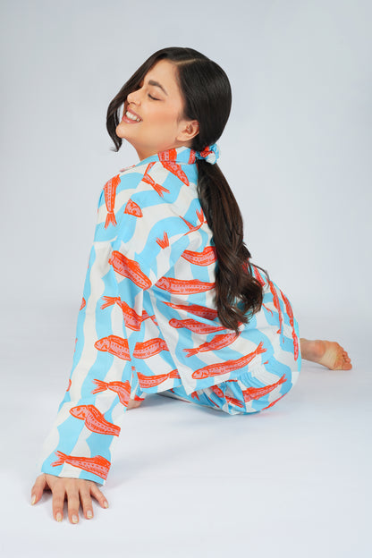 Fishy Wishy Waves Pajama Set