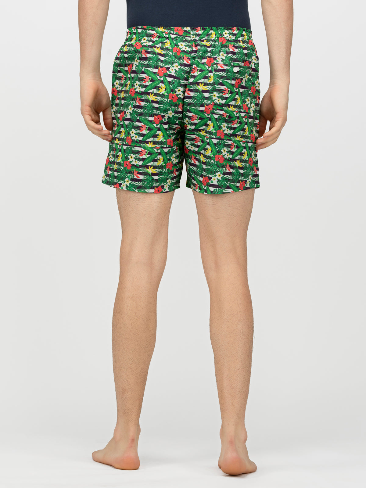 Tropical paradise printed cotton boxers