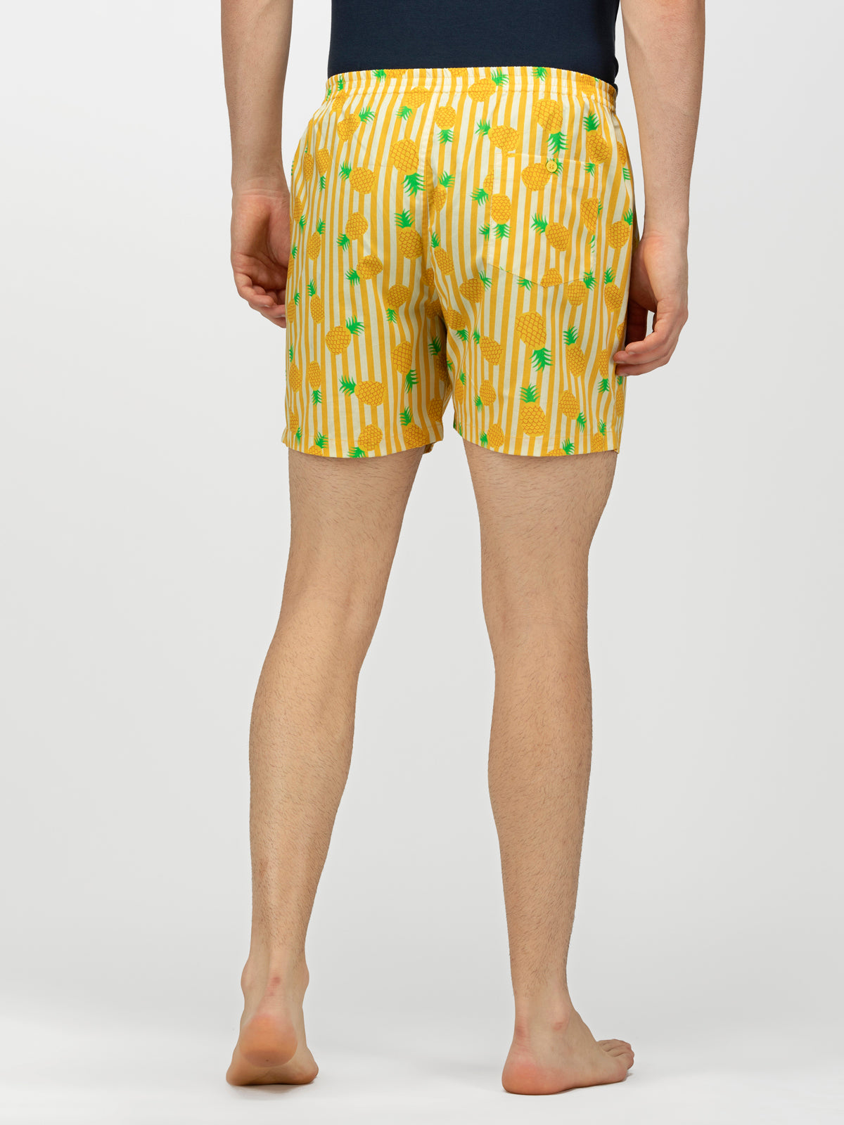 Yellow Pineapple printed cotton boxers