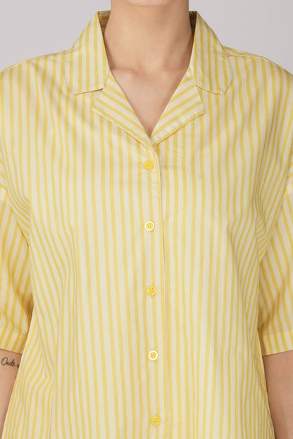 Yellow Breeze Stripe Shorts Set