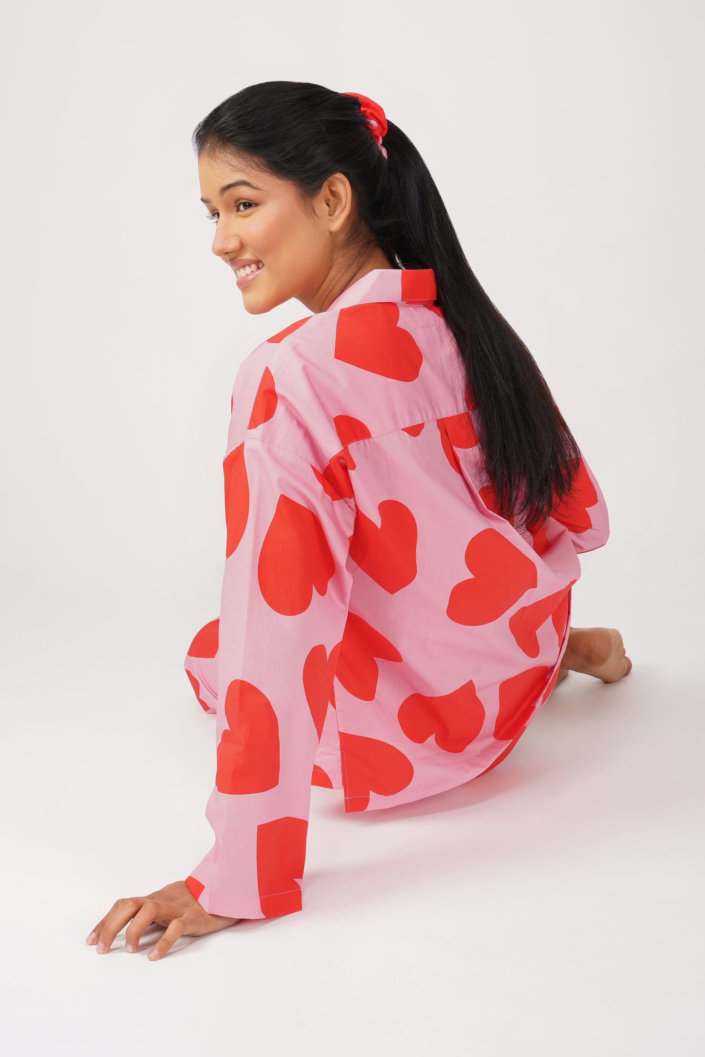 Red & Pink Big Hearts Pajama Set