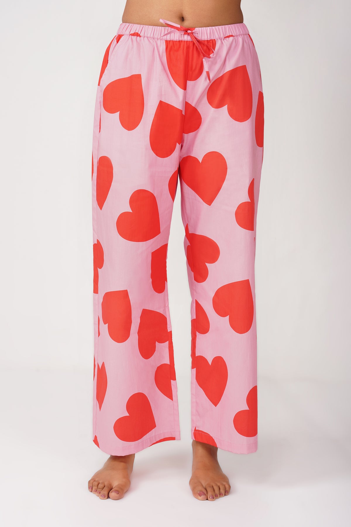 Red & Pink Big Hearts Pajama Set
