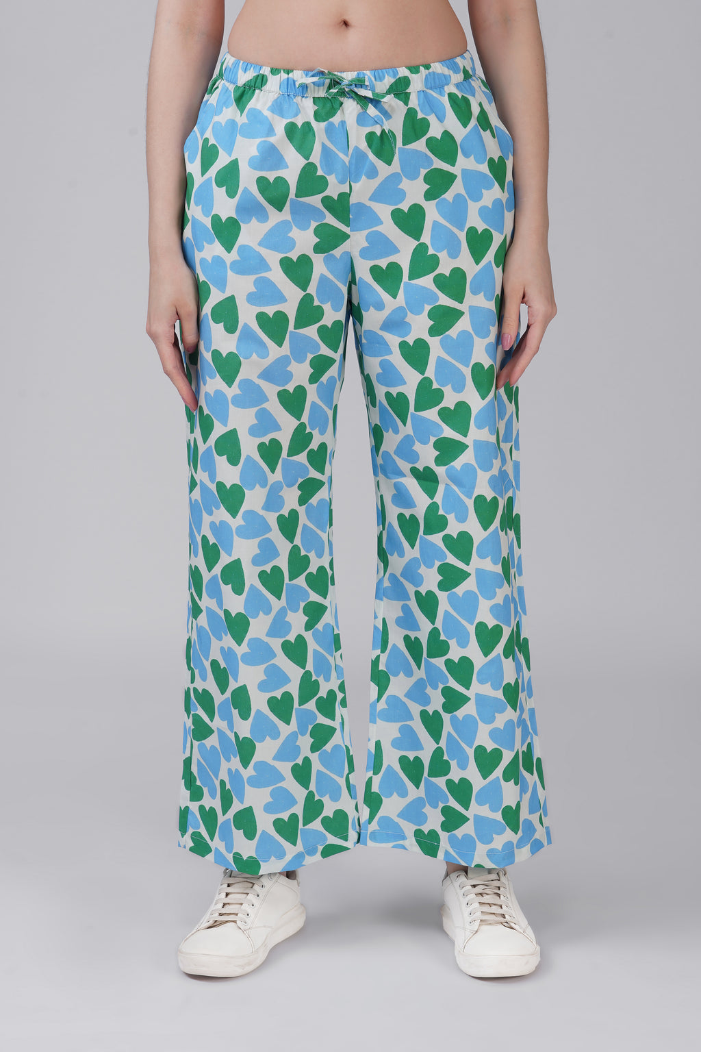 Blue Green Hearts Pajama Set