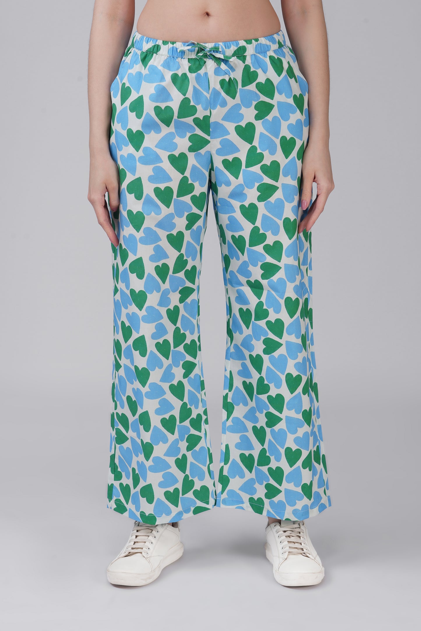 Blue Green Hearts Pajama Set