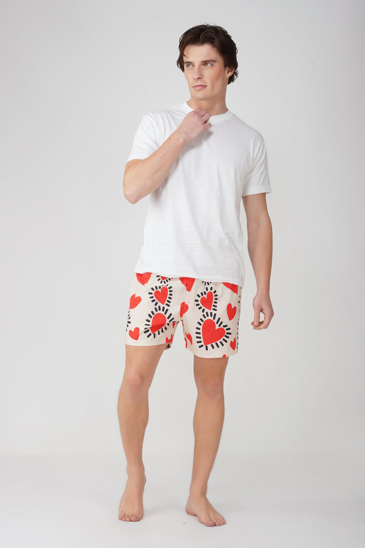 Red Quirky Hearts Cotton Boxers