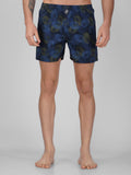 Navy Palm Print Cotton Boxer Shorts - thebriefsstory