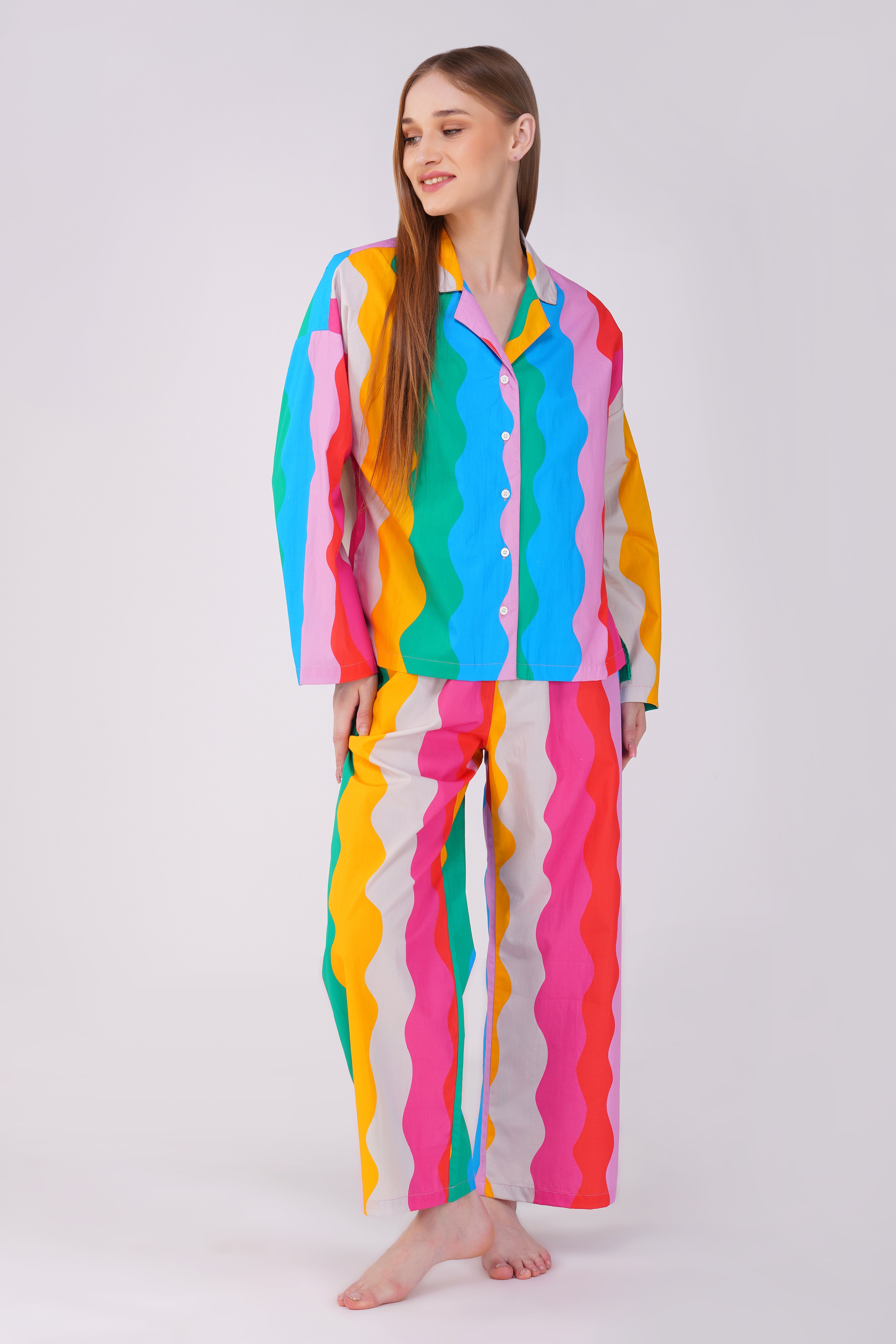 Rainbow Waves Pajama Set - thebriefsstory