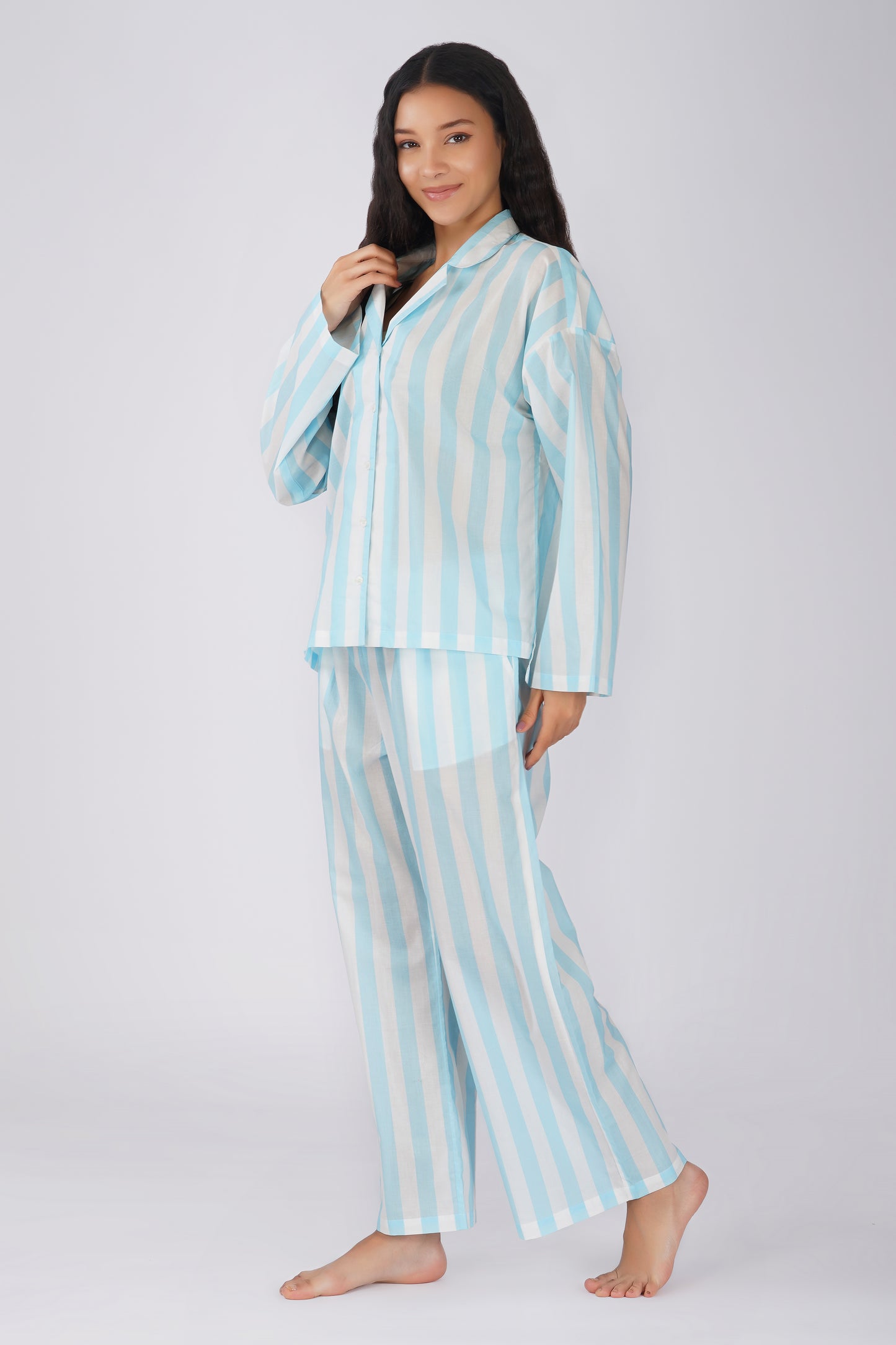 Blue Candy Stripes Pyjama set