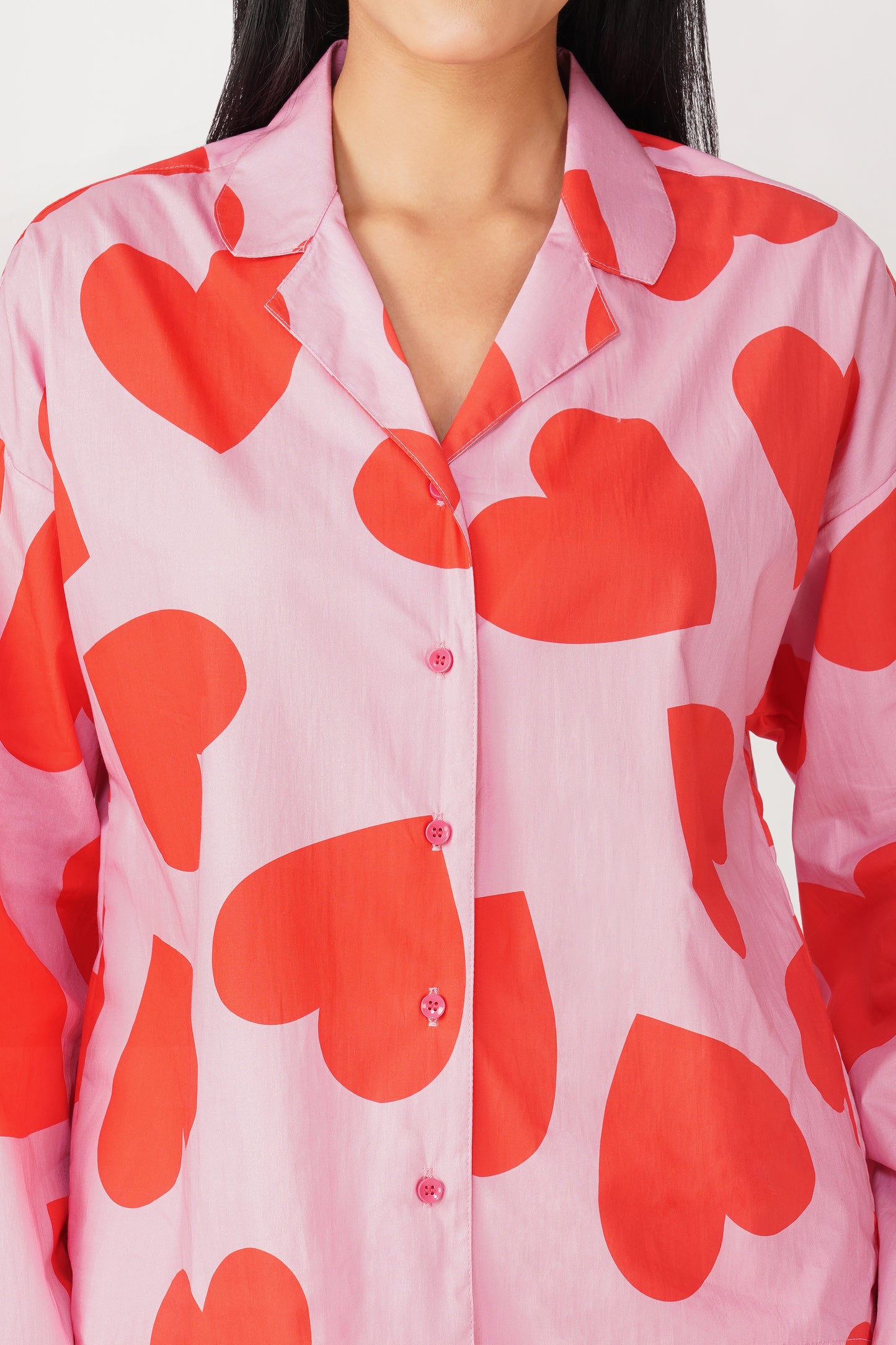 Red & Pink Big Hearts Pajama Set