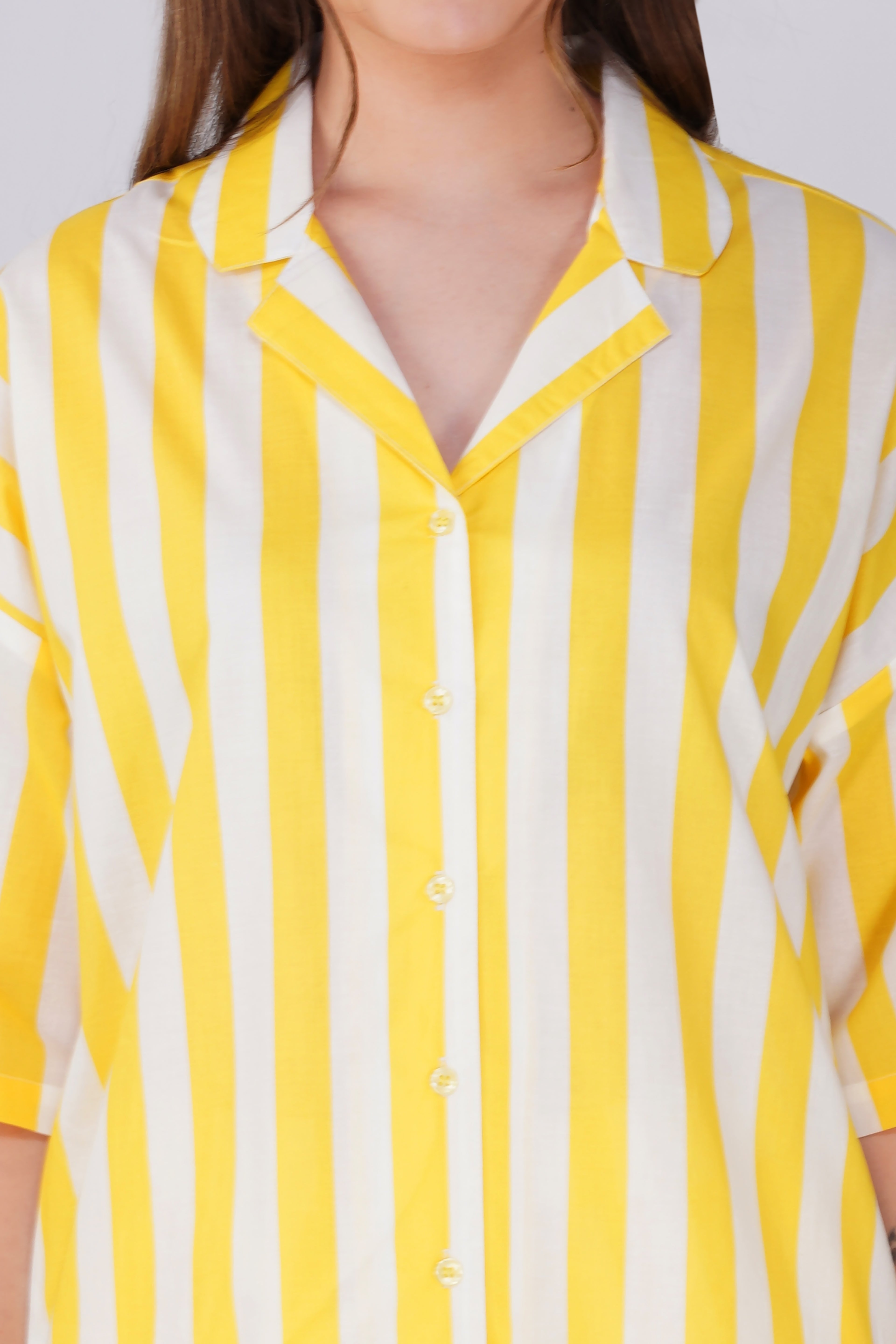 Yellow Sunshine Stripes Shorts Set - thebriefsstory