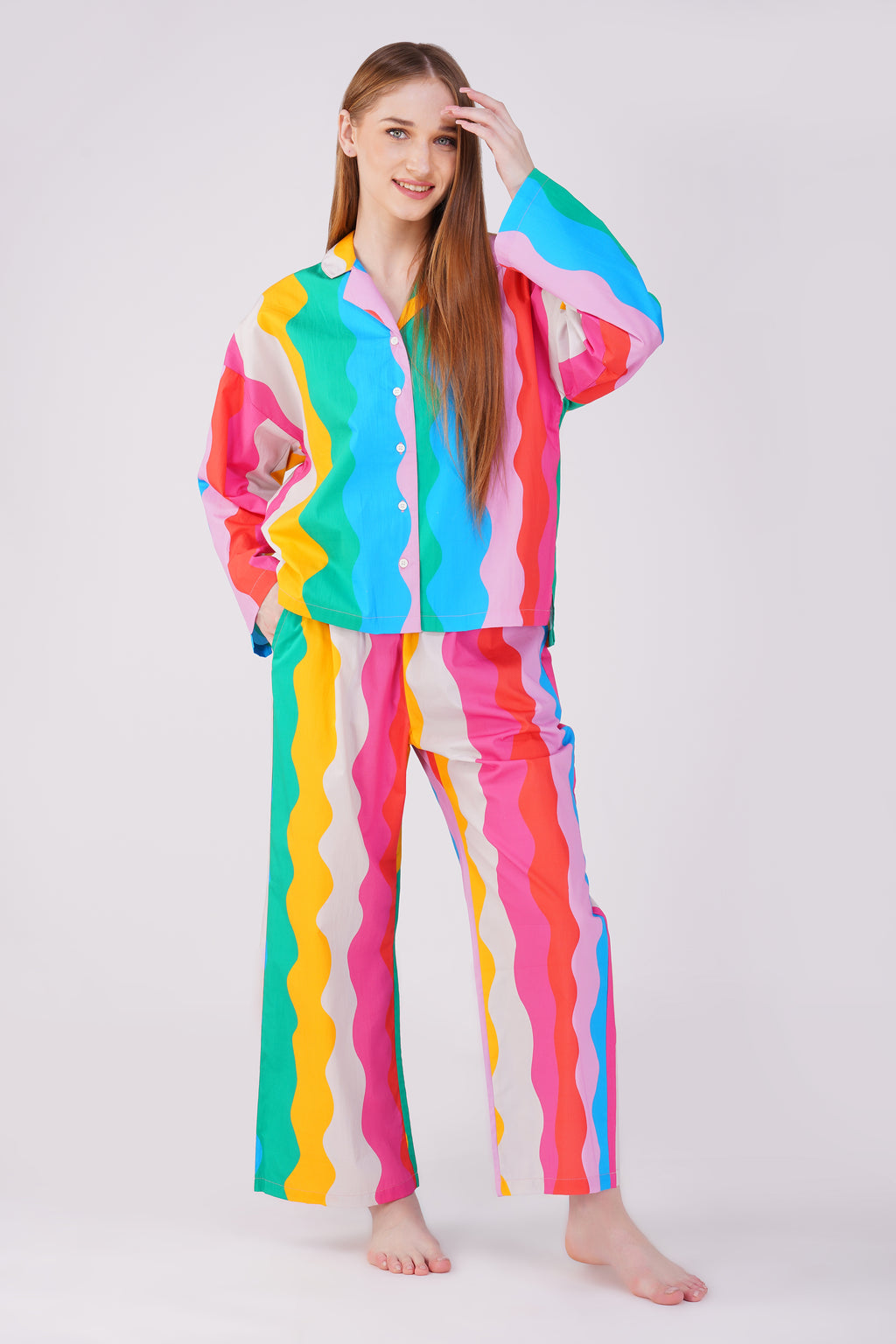 Rainbow Waves Pajama Set - thebriefsstory