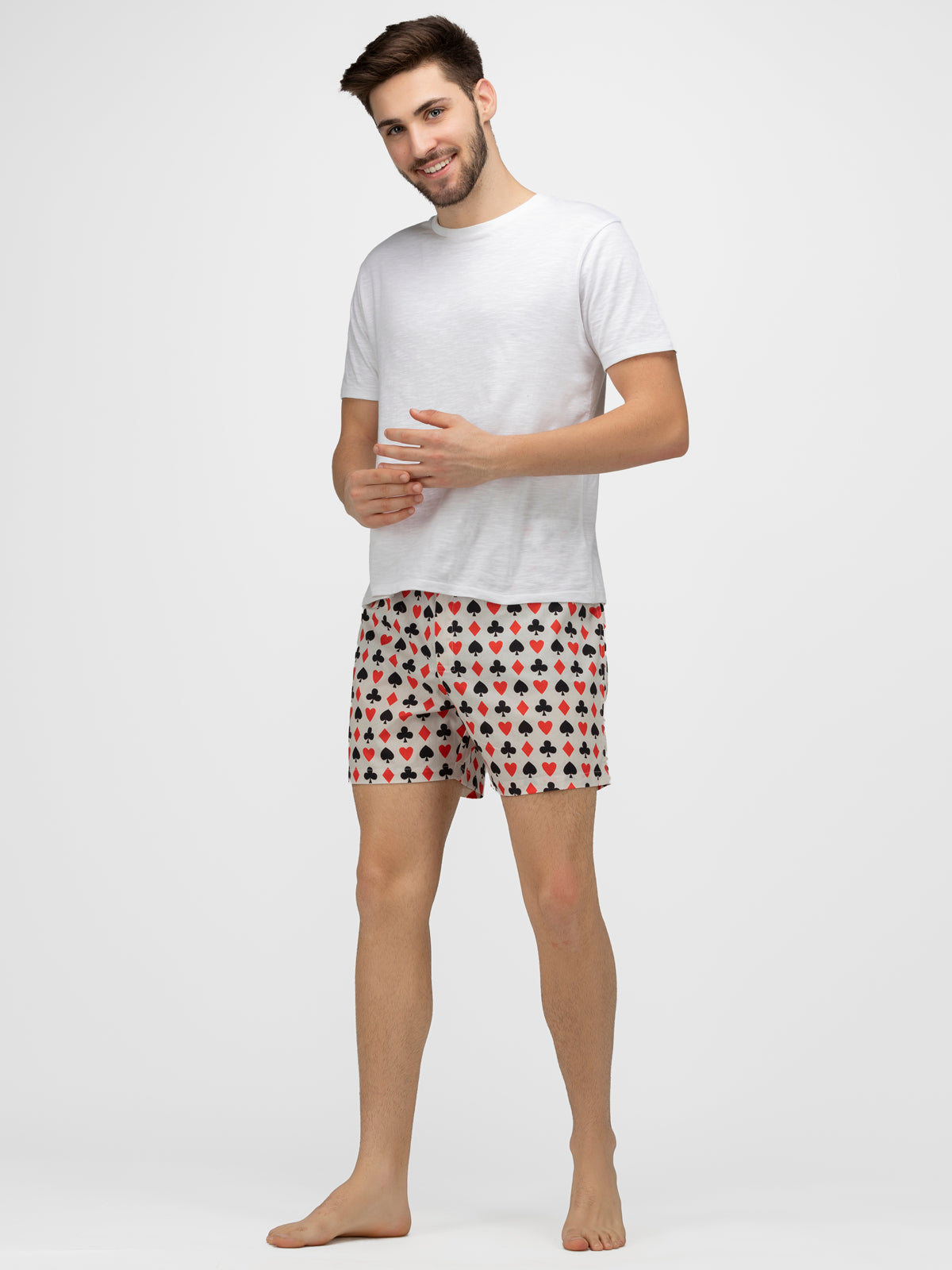 White Gamblers printed cotton boxers