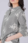 Checkered Seeksucker Schiffli Shirt