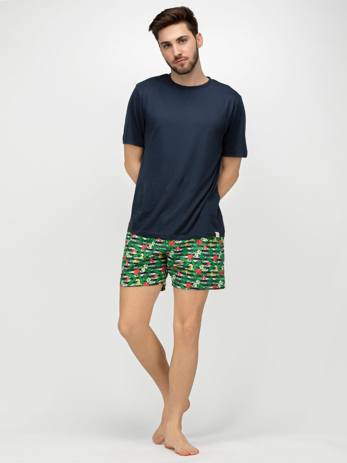 Tropical paradise printed cotton boxers