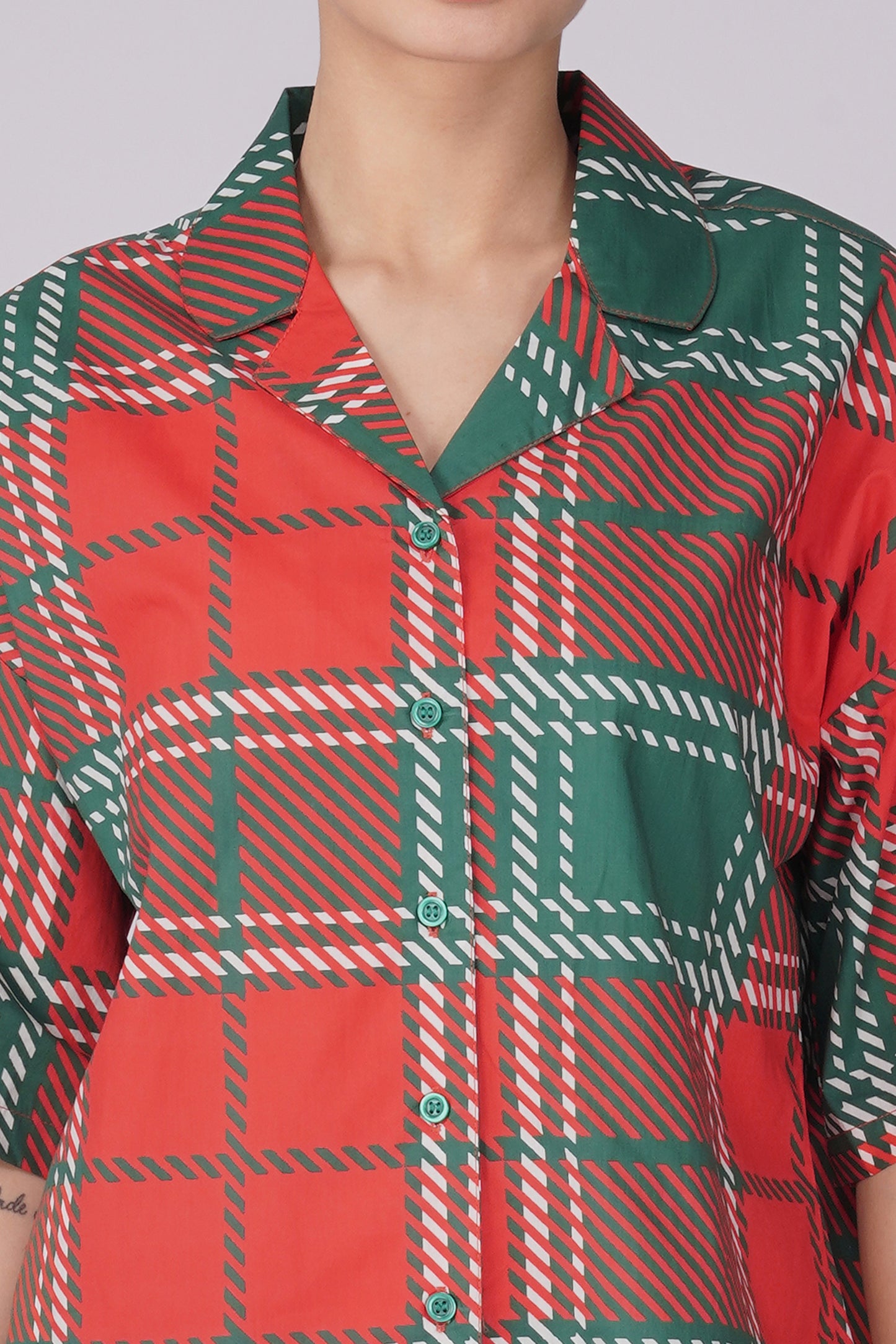 Christmas Plaid Cozy Shorts Set