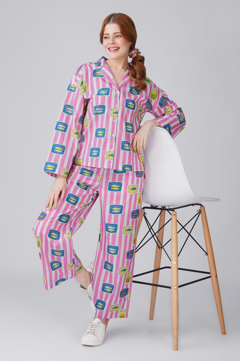 Pink Sardine Pajama Set