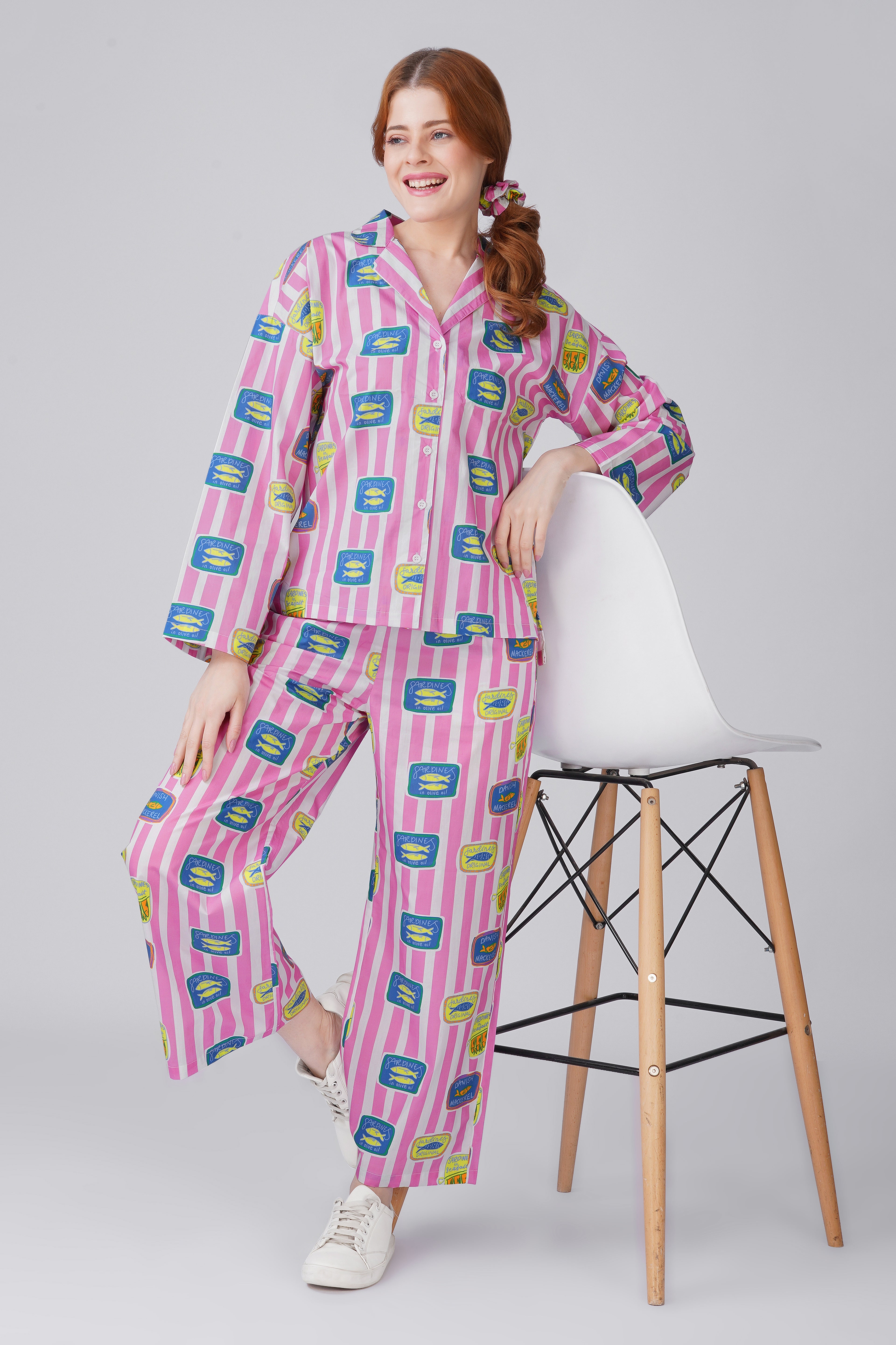 Pink Sardine Pajama Set