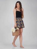 Green Leo Print Cotton Shorts - thebriefsstory