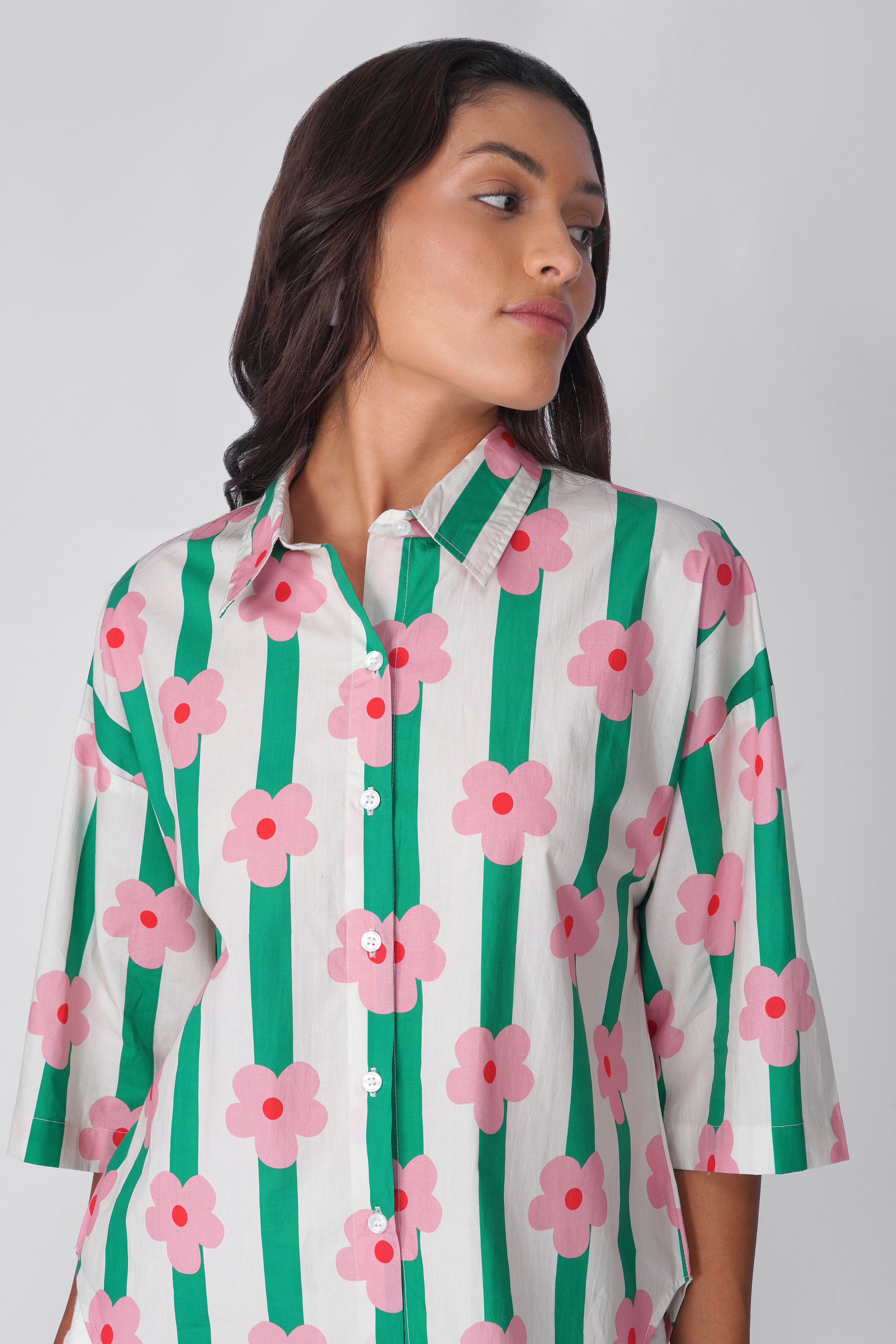 Flower Pop Stripe Shirt