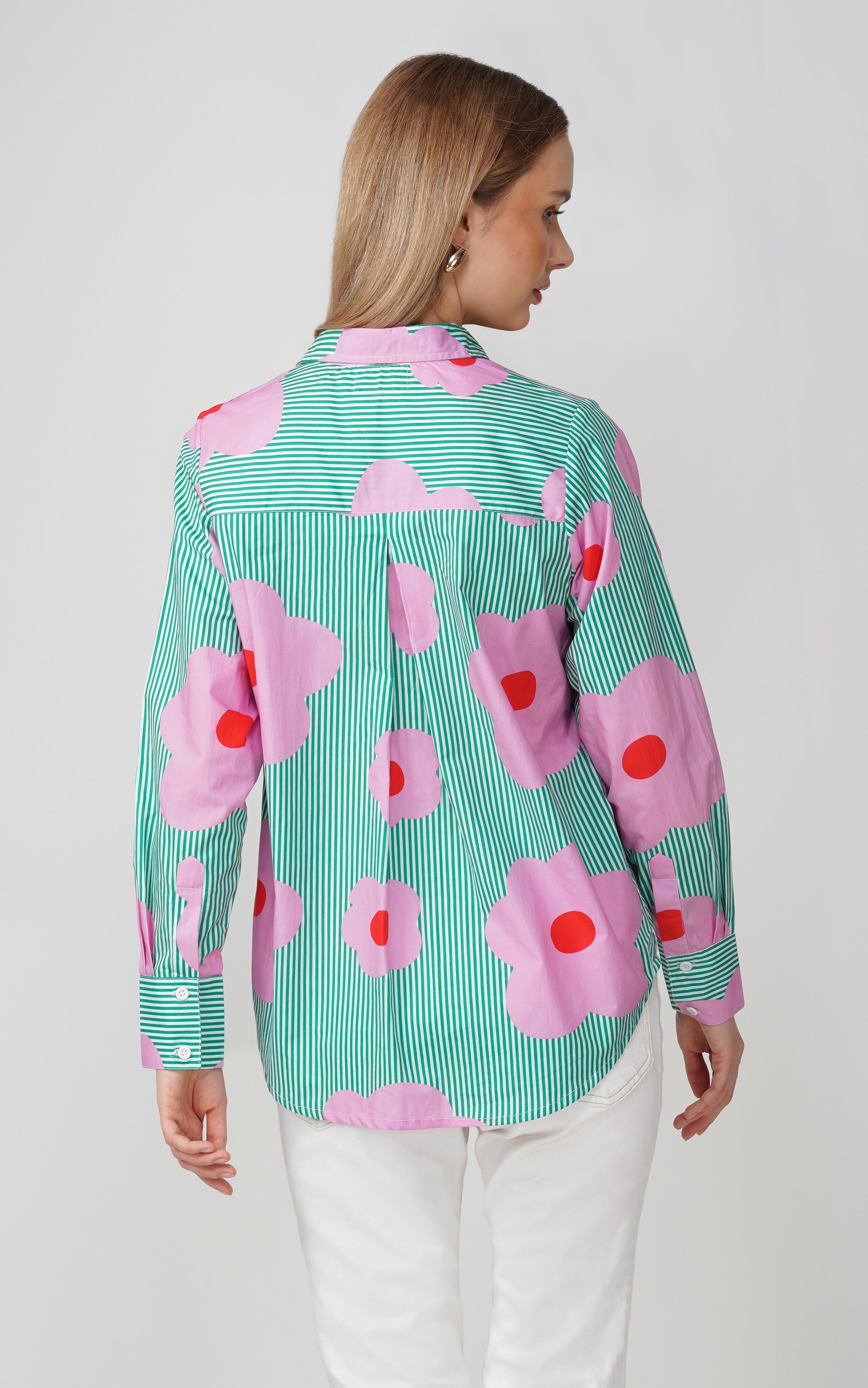 Green Bloom Stripes Shirt 🌸 - thebriefsstory