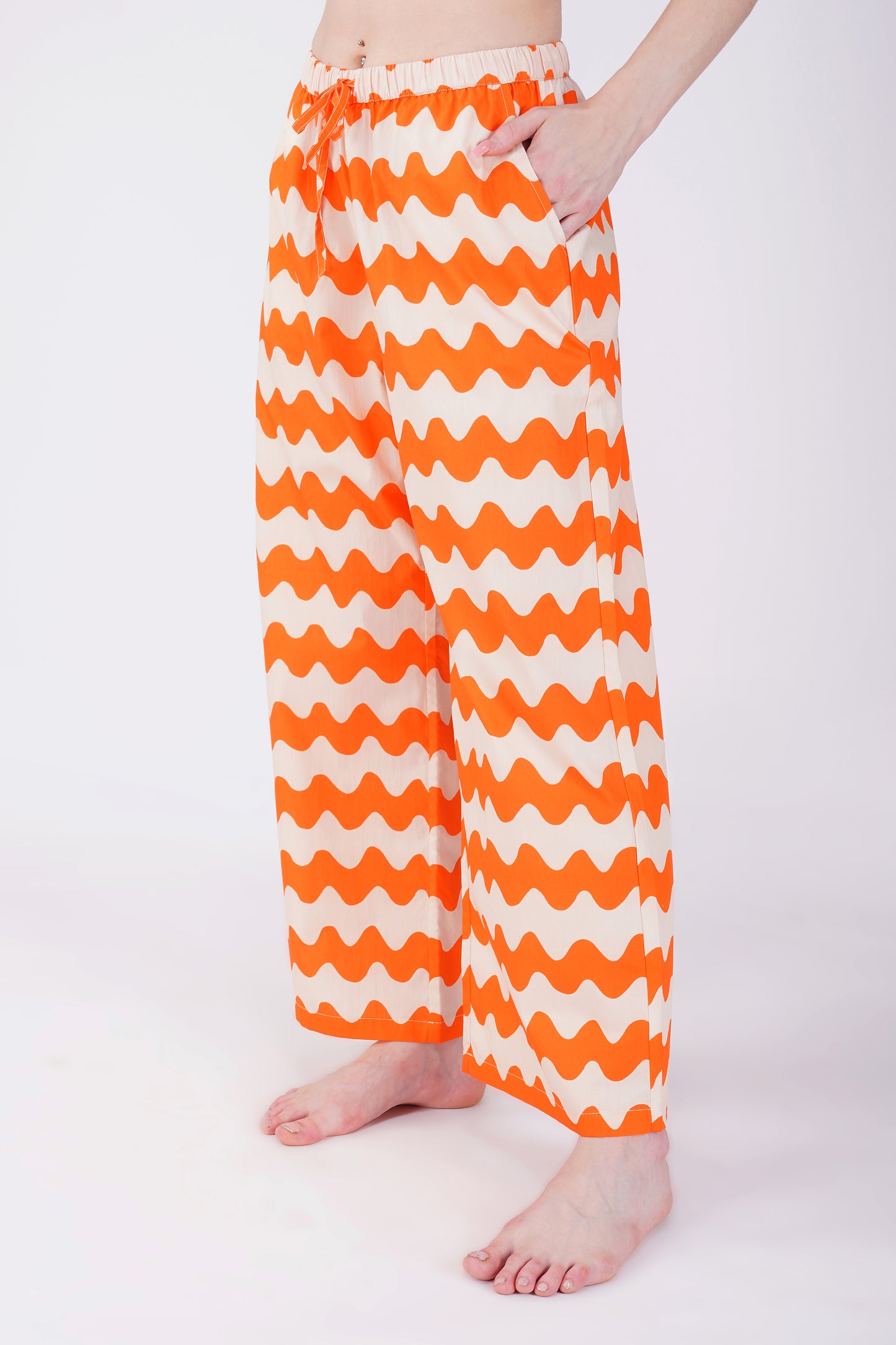 Tangerine Waves Pajama Set