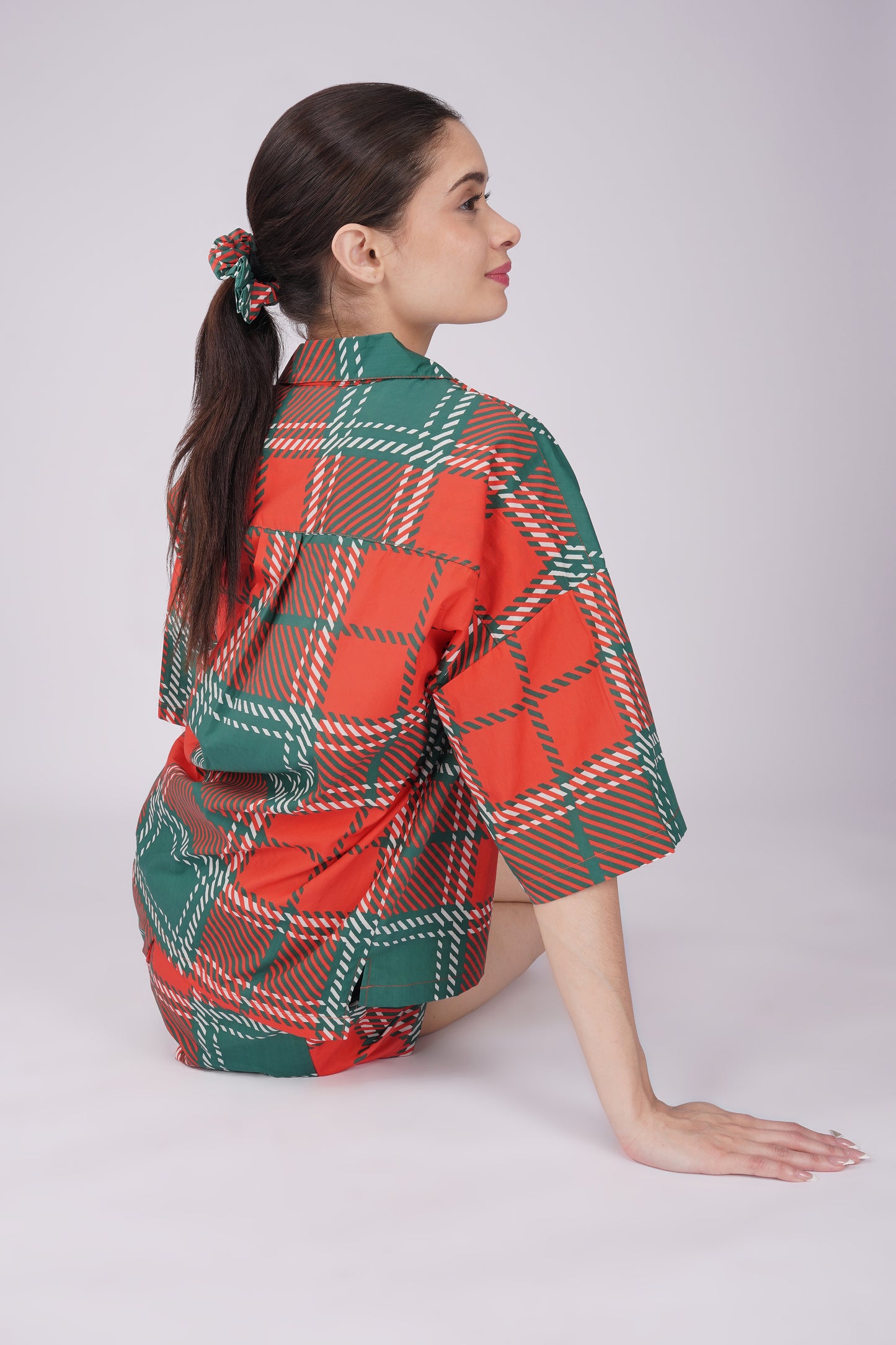 Christmas Plaid Cozy Shorts Set