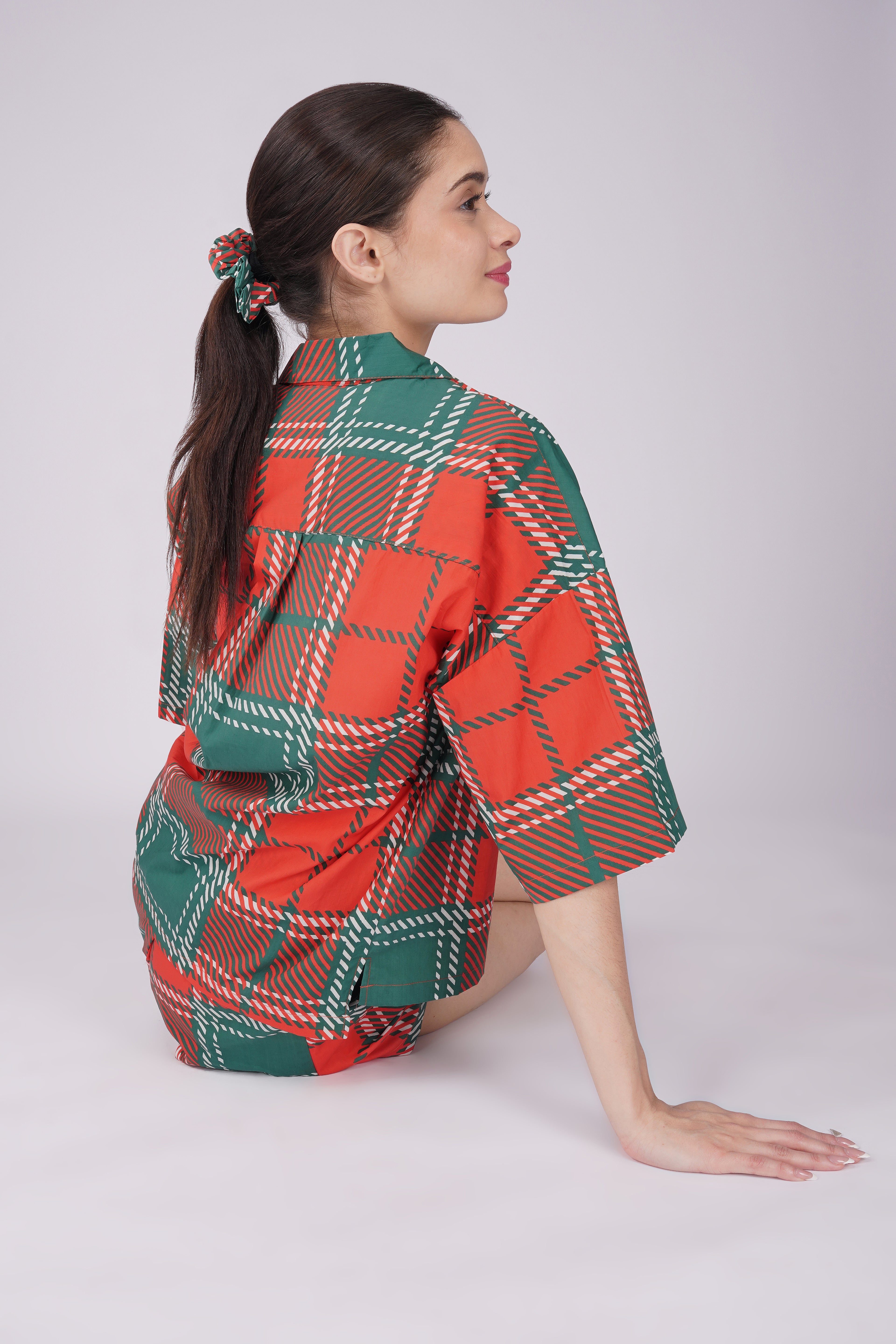 Christmas Plaid Cozy Shorts Set