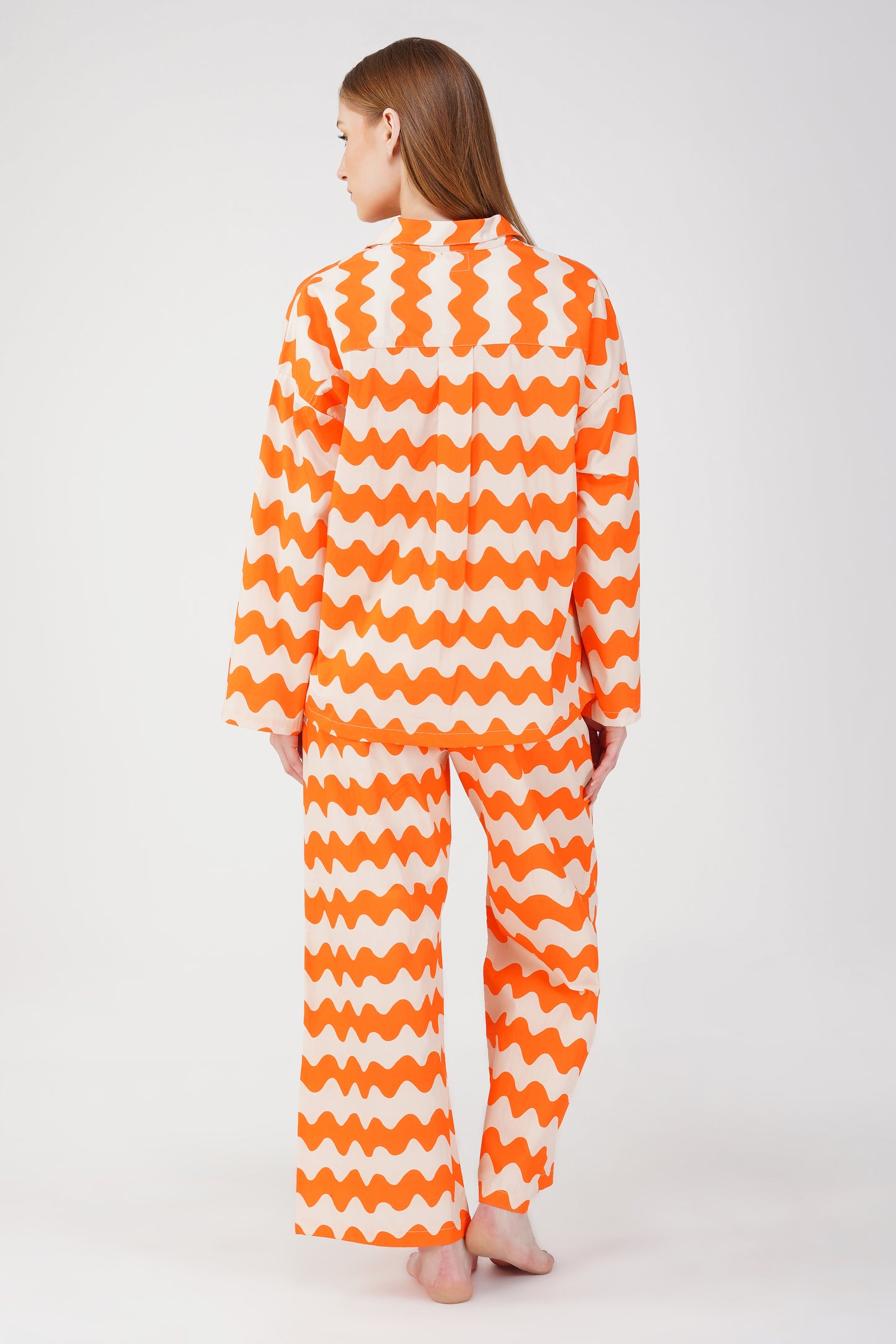 Tangerine Waves Pajama Set