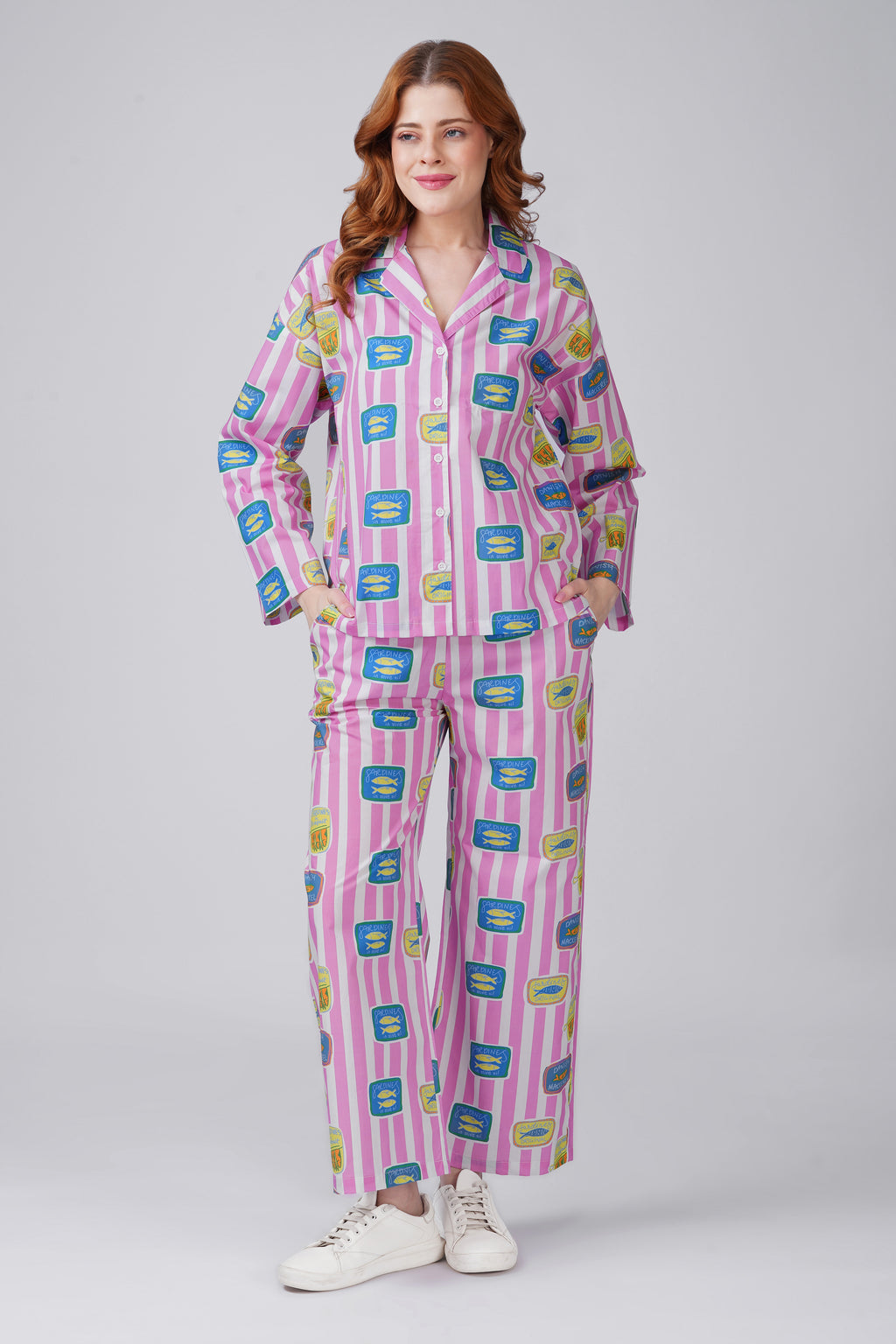 Pink Sardine Pajama Set