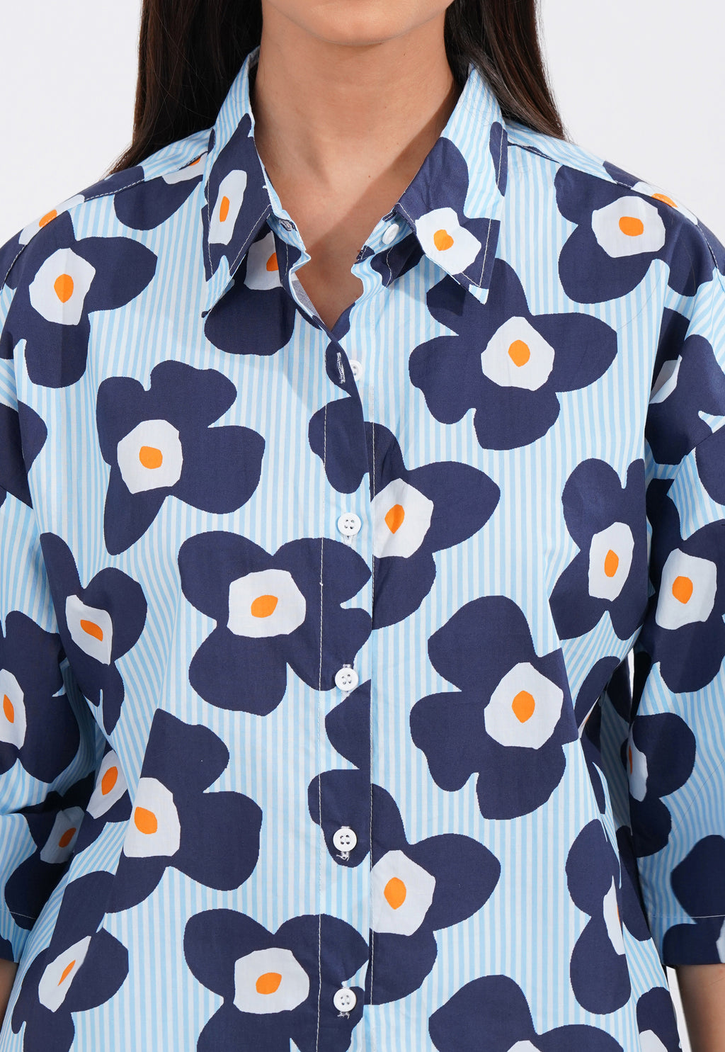 Midnight Bloom Oversized Shirt 🌙🌸 - thebriefsstory