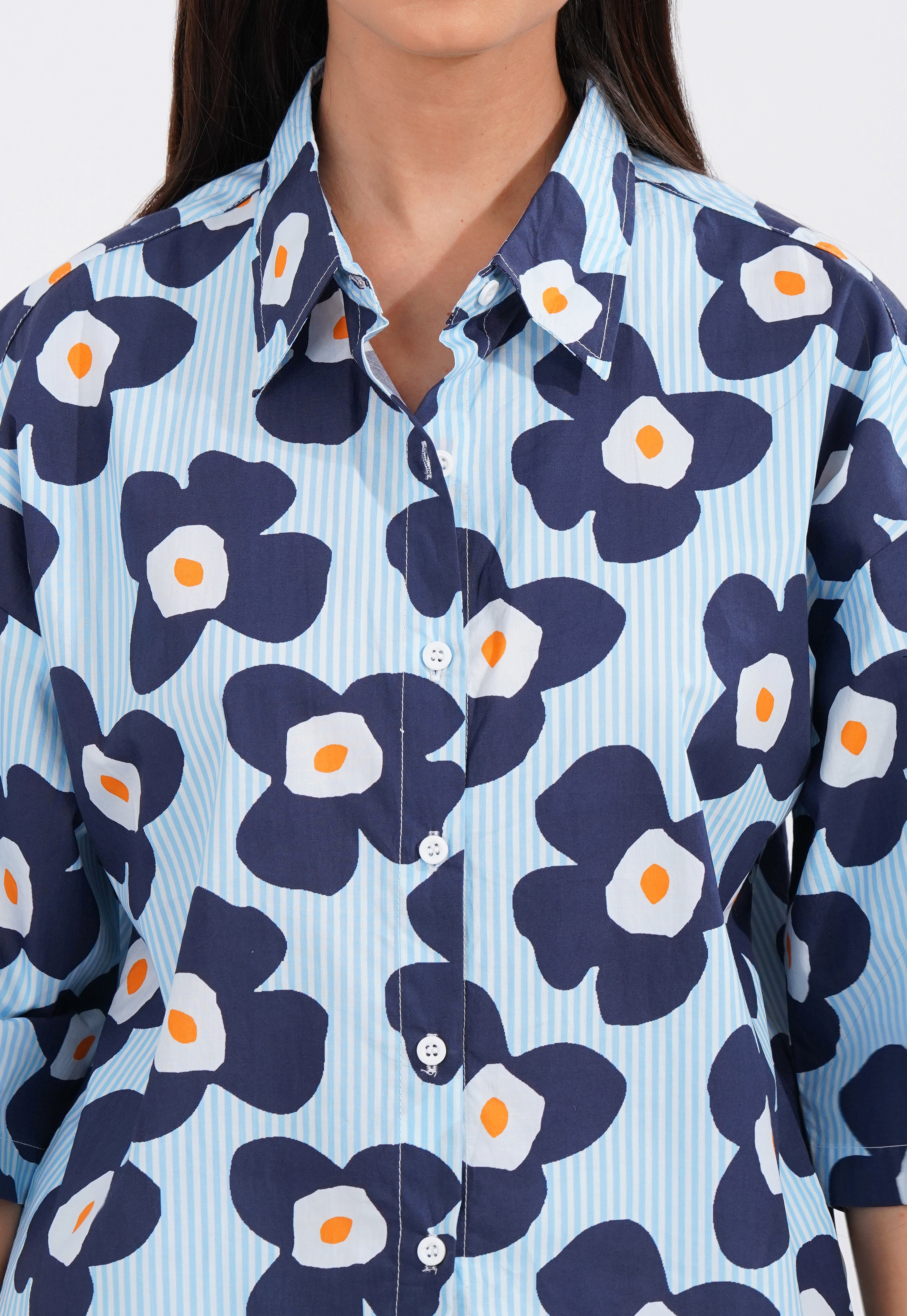 Midnight Bloom Oversized Shirt 🌙🌸 - thebriefsstory