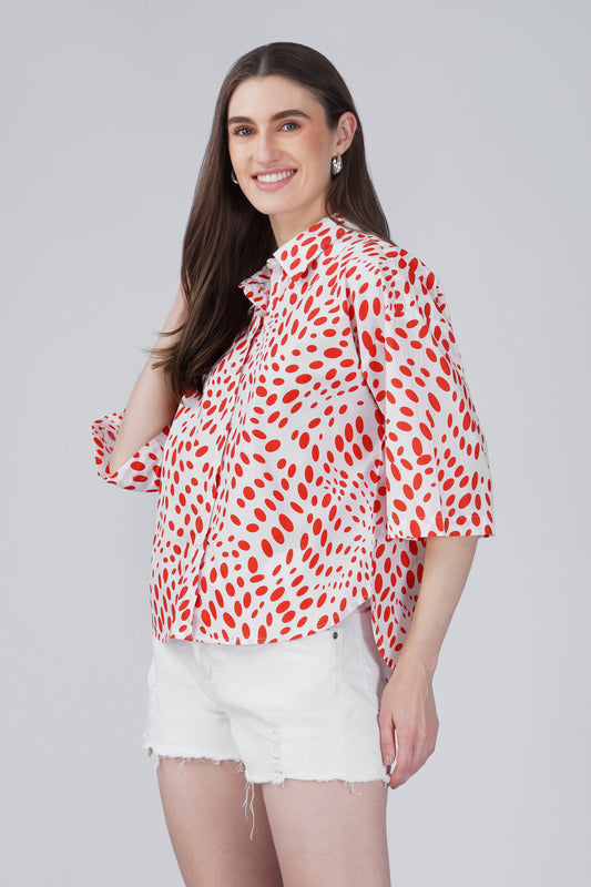 Scarlet Swirl Print Shirt