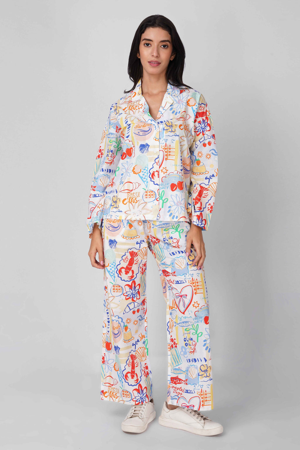 Seaside Scribble Pajama Set