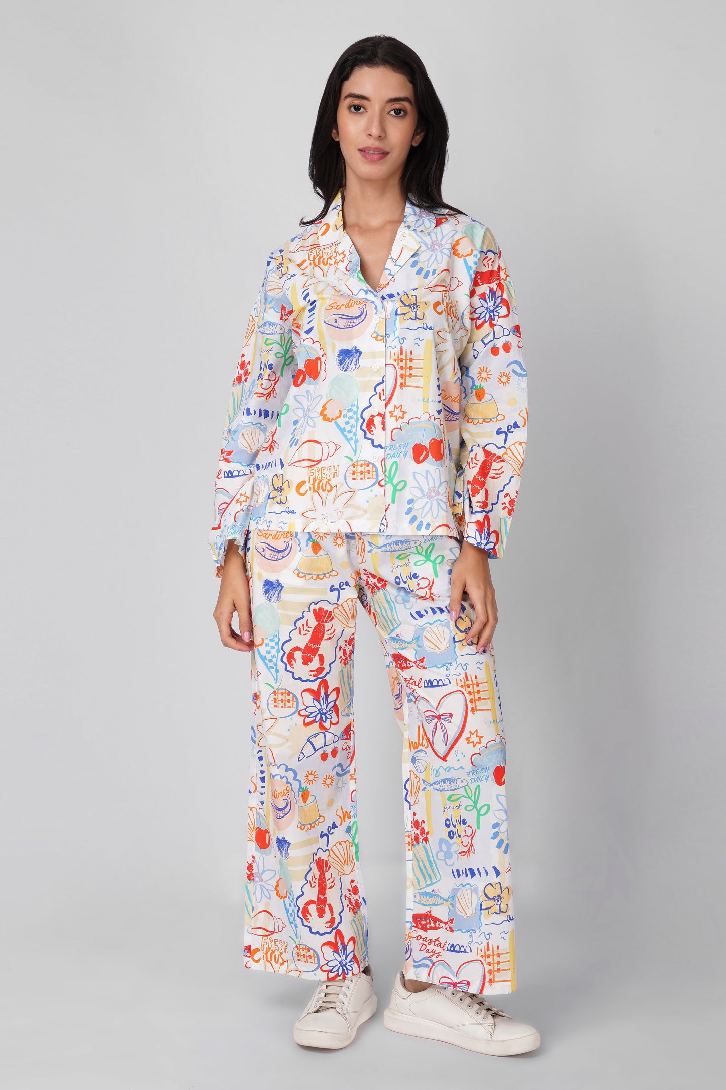 Seaside Scribble Pajama Set